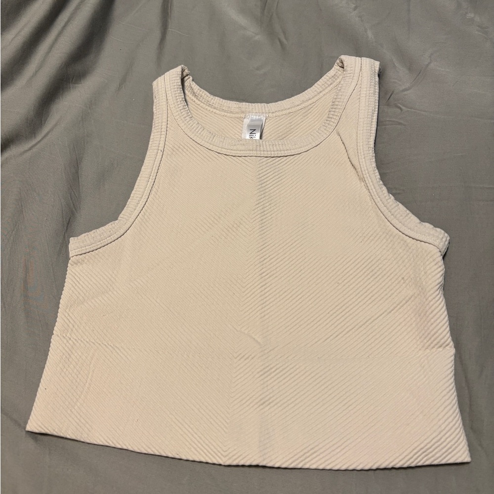 Nikibiki Cream Crop Tank Top